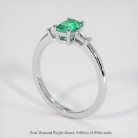 0.51 Ct. Emerald Ring, Platinum 950 2