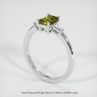 0.88 Ct. Gemstone Ring, Platinum 950 2