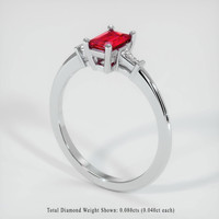 0.57 Ct. Ruby Ring, Platinum 950 2