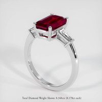 2.65 Ct. Ruby Ring, Platinum 950 2