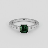 0.85 Ct. Bluish Green Sapphire Ring, Platinum 950 1
