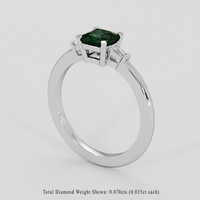 0.85 Ct. Bluish Green Sapphire Ring, Platinum 950 2