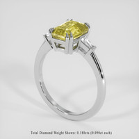 3.05 Ct. Yellow Sapphire Ring, Platinum 950 2