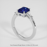 3.02 Ct. Blue Sapphire Ring, Platinum 950 2