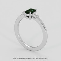 0.63 Ct. Bluish Green Sapphire Ring, Platinum 950 2