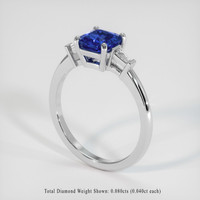 1.20 Ct. Blue Sapphire Ring, Platinum 950 2
