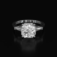 4.80 Ct. White Sapphire Ring, Platinum 950 1