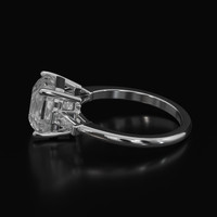 4.80 Ct. White Sapphire Ring, Platinum 950 4