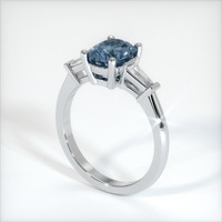 1.18 Ct. Greenish Blue Sapphire Ring, 10K White Gold 2