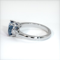 1.18 Ct. Greenish Blue Sapphire Ring, 10K White Gold 4