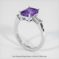 2.67 Ct. Purple Spinel Ring, 10K White Gold 2