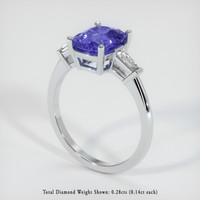 3.00 Ct. Color Change Sapphire Ring, 14K White Gold 2