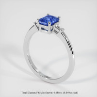 0.99 Ct. Sapphire Ring, 14K White Gold 2