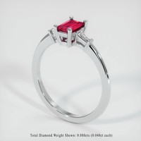 0.50 Ct. Ruby Ring, 14K White Gold 2