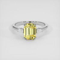 3.05 Ct. Yellow Sapphire Ring, 14K White Gold 1