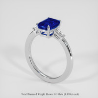 2.21 Ct. Blue Sapphire Ring, 14K White Gold 2
