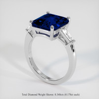 4.51 Ct. Sapphire Ring, 14K White Gold 2