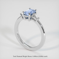 1.06 Ct. Bi Color Sapphire Ring, 14K White Gold 2