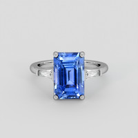 4.10 Ct. Blue Sapphire Ring, 14K White Gold 1
