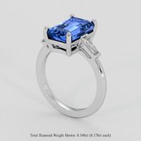 4.10 Ct. Blue Sapphire Ring, 14K White Gold 2