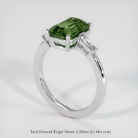 3.55 Ct. Green Sapphire Ring, 14K White Gold 2