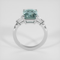 5.60 Ct. Greenish Blue Sapphire Ring, 14K White Gold 3