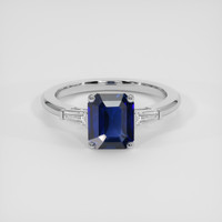 3.02 Ct. Blue Sapphire Ring, 14K White Gold 1
