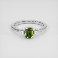 0.89 Ct. Green Sapphire Ring, 14K White Gold 1