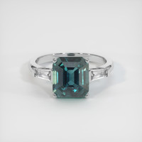 4.11 Ct. Sapphire Ring, 14K White Gold 1
