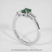 0.64 Ct. Green Sapphire Ring, 14K White Gold 2