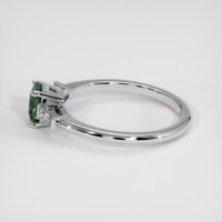 0.64 Ct. Green Sapphire Ring, 14K White Gold 4