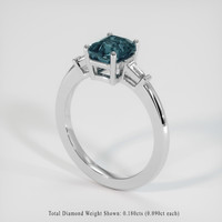 2.10 Ct. Sapphire Ring, 14K White Gold 2