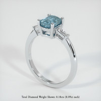 1.38 Ct. Sapphire Ring, 14K White Gold 2