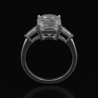 4.80 Ct. White Sapphire Ring, 14K White Gold 3