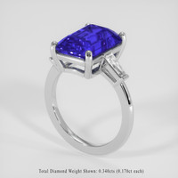 5.23 Ct. Blue Sapphire Ring, 18K White Gold 2