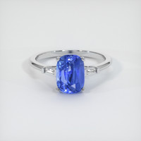 3.02 Ct. Blue Sapphire Ring, 18K White Gold 1