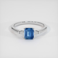 1.24 Ct. Blue Sapphire Ring, 18K White Gold 1