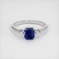 1.27 Ct. Blue Sapphire Ring, 18K White Gold 1
