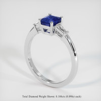 1.27 Ct. Blue Sapphire Ring, 18K White Gold 2