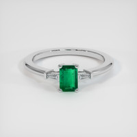 0.43 Ct. Emerald Ring, 18K White Gold 1