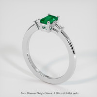 0.43 Ct. Emerald Ring, 18K White Gold 2