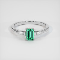 0.51 Ct. Emerald Ring, 18K White Gold 1