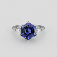 4.88 Ct. Blue Tanzanite Ring, 18K White Gold 1