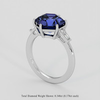 4.88 Ct. Blue Tanzanite Ring, 18K White Gold 2