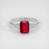 1.55 Ct. Ruby Ring, 18K White Gold 1