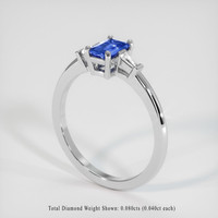 0.60 Ct. Sapphire Ring, 18K White Gold 2