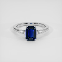 2.21 Ct. Blue Sapphire Ring, 18K White Gold 1