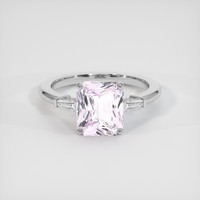 3.02 Ct. Pink Sapphire Ring, 18K White Gold 1