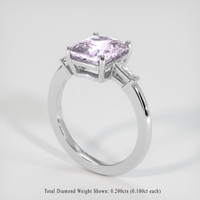 3.02 Ct. Pink Sapphire Ring, 18K White Gold 2