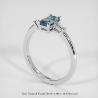 0.70 Ct. Bi Color Sapphire Ring, 18K White Gold 2